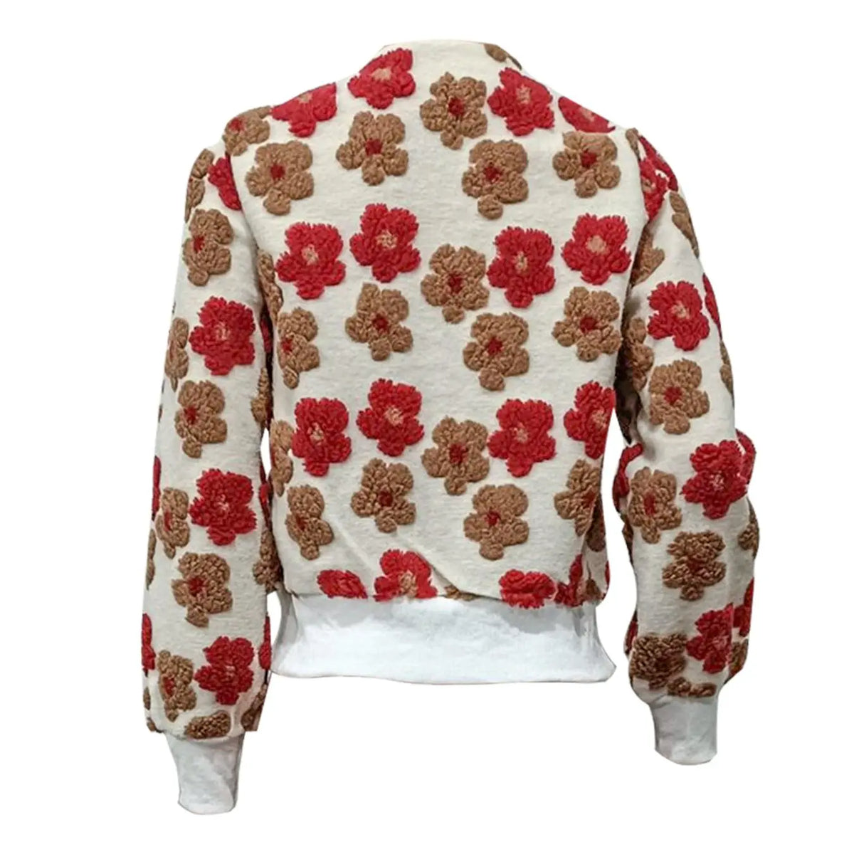 Floral Textured Button Front Cardigan Jacket