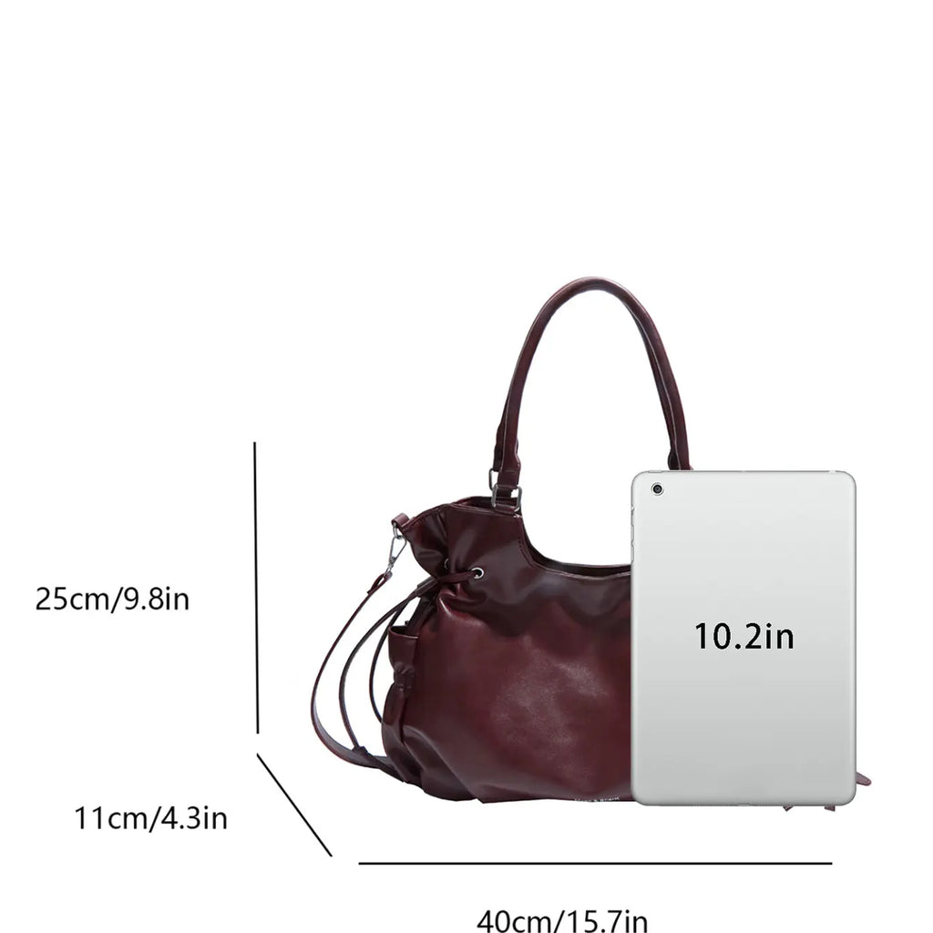 Burgundy Slouchy Tote with Star Charm