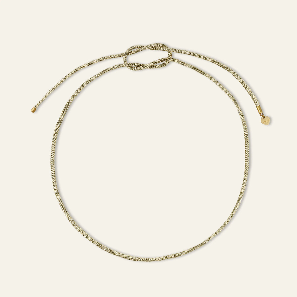 Thin Gold Metallic Cord Necklace with Knot