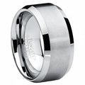 Wide Silver Tungsten Band with Brushed Centre