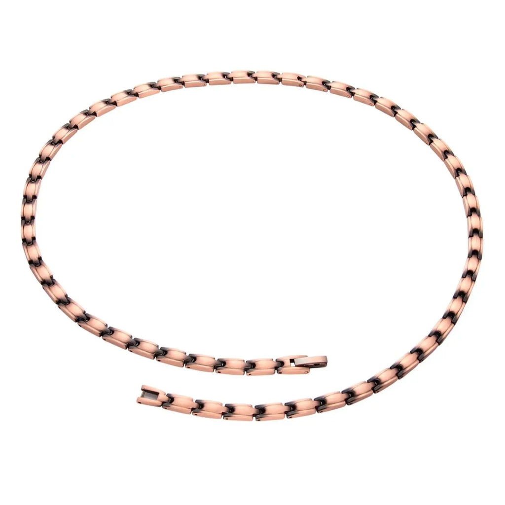 Copper-Tone Link Chain Necklace with Dark Accents
