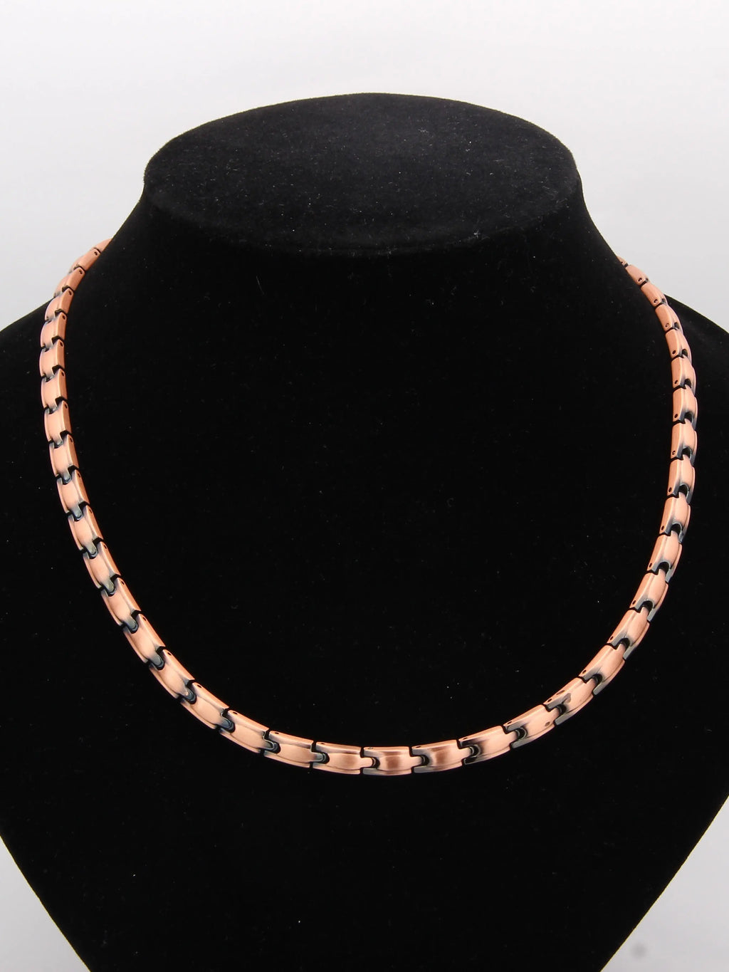 Copper-Tone Link Chain Necklace with Dark Accents