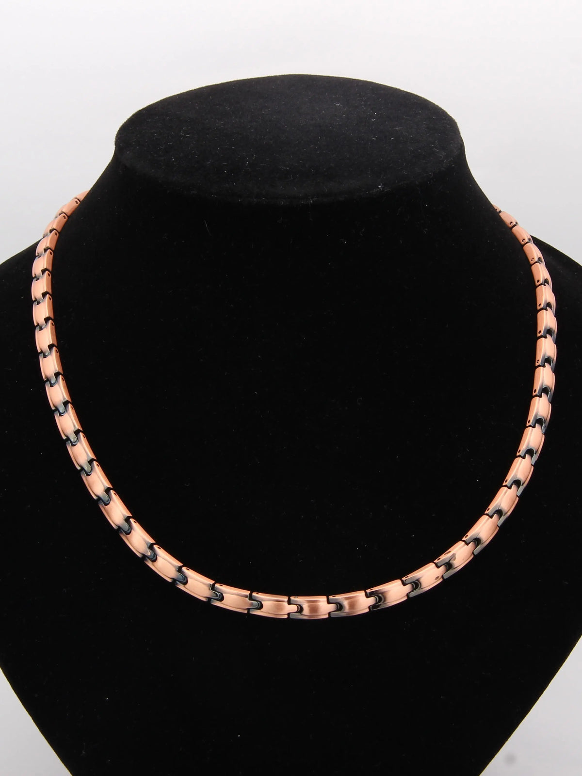 Copper-Tone Link Chain Necklace with Dark Accents