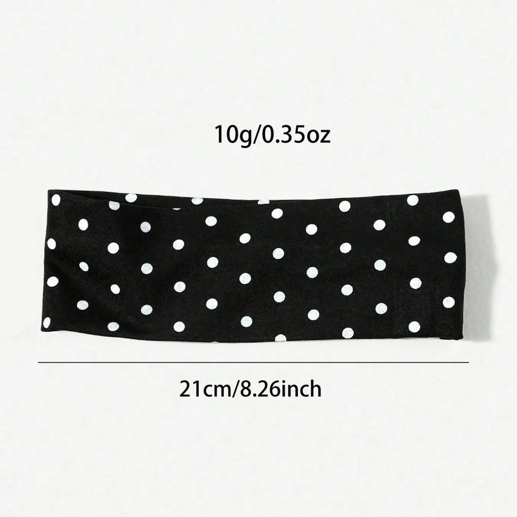 Polka Dot Stretch Fabric Headbands, Four Colors