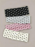 Polka Dot Stretch Fabric Headbands, Four Colors
